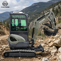 Agents FULCORE recherchés : Mini-excavatrice compacte pour travaux agricoles et de jardinage, avec cabine climatisée/chauffée en option et moteur Kubota.