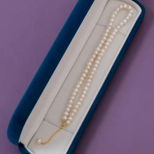 Collier de perles d'eau douce rondes de haute qualité 5-6 mm, classique et solide, style Hepburn, collier polyvalent pour clavicule - Product Image 1