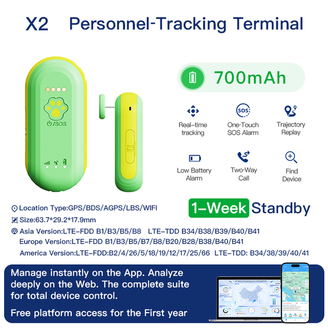 ZOOBII X2 4G GPS Tracker Two-Way Call SOS Alarm Mini GPS Tracking Device Kids Elderly Personal Locator Real-Time