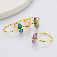 Ensemble de bijoux pour femmes SS213S, pierres naturelles de guérison, pierres précieuses, bague en argent sterling 925