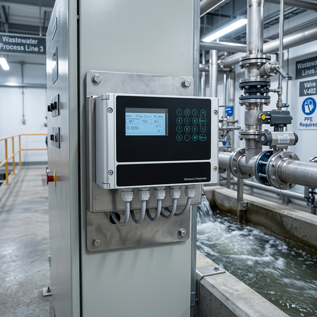 Handheld Clamp on Ultrasonic Water Flow Meter Liquid Ultrasonic Flowmeter Ultrasonic Flow Meter Sensor for Sewage Treatment