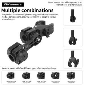 Support de sondeur VINmounts en nylon à double transducteur, rotatif à 360 degrés, inclinable, pour bateau, support de sondeur LiveScope LVS34 - Product Image 3