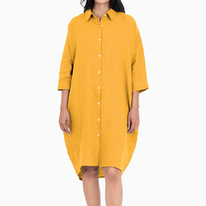 <span class=keywords><strong>Abito</strong></span> Estivo da Donna in <span class=keywords><strong>Lino</strong></span> 2026, Lunghezza <span class=keywords><strong>Midi</strong></span>, Stile Casual con Bottoni e Logo Personalizzabile - Product Image 5