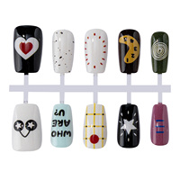 Lot de 30 faux ongles en PMMA de haute qualité, certifiés CE, motif circulaire, formes amandes, longue durée, YO-140