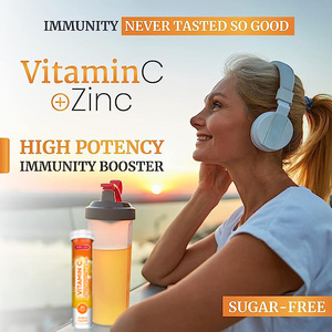 Tabletas Efervescentes de Vitamina C + <span class=keywords><strong>Zinc</strong></span> OEM/ODM 1.0g 3 Tabletas Diarias Suplementos Alimenticios Marca Privada Adolescentes Adultos Belleza Naranja - Product Image 3