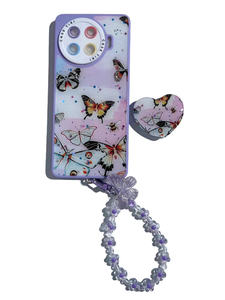 Coque de téléphone portable anti-chute avec bracelet papillon pour <span class=keywords><strong>OPPO</strong></span> <span class=keywords><strong>Reno</strong></span> 12/11F/12Pro/F25Pro/A59/A60/A3 Pro - Product Image 2
