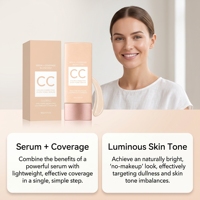 Crème teintée CC Essence (blanc ivoire) hydratante, légère et offrant une couvrance légère, idéale pour les trajets quotidiens