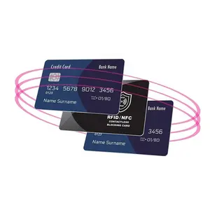 anti hack kredi kartı Suppliers-CMRFID Nfc Rfid sinyal engelleme Anti Skim kartı koruyucu Anti kesmek çip güvenlik kredi banka kartı 13.56mhz Rfid engelleme kart