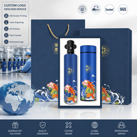 Ensemble cadeau d'entreprise personnalisé avec logo Koi, thermos bleu, carnet, stylo, souvenir pour réunion annuelle d'entreprise, événement d'ouverture