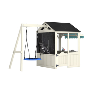 Aire de jeux pour enfants en bois, abri de <span class=keywords><strong>jardin</strong></span> imperméable <span class=keywords><strong>avec</strong></span> <span class=keywords><strong>toboggan</strong></span> - Product Image 1