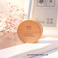 Urna de Madera de Haya para Mascotas, para Guardar Cenizas de Perros y Gatos, con Contenedor de Vidrio, Caja Conmemorativa Redonda