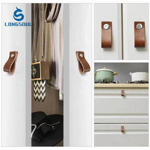 Pegangan kulit pintu lemari kabinet furnitur koper buatan tangan penjualan laris warna kustom - Product Image 2