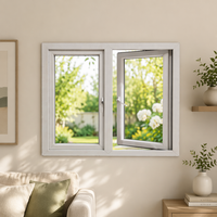 Ventanas de PVC Estilo Europeo al por Mayor, Ventanas Abatibles de PVC, Resistentes al Viento, Insonorizadas, con Vidrio Templado para el Hogar