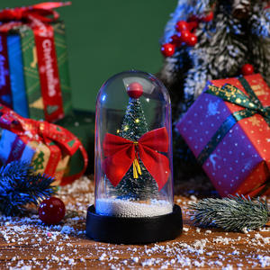 <b>Christmas</b> Gift Light up <b>Christmas</b> Dome Mini <b>Christmas</b> <b>Tree</b> in Glass Dome for XmasTable Decorations Party Decoration - Product Image 3