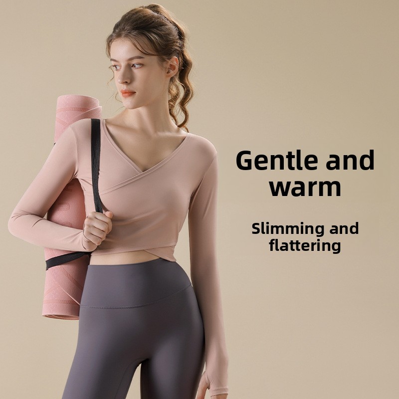 Yoga Clothing Top Women's Autumn Winter High-end Fitness Clothes Slim-fit Spandex/Nylon Quick Dry Sports Pilates 2026 New Long