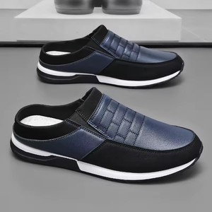 Breathable Casual PU Leather Men's <b>Half</b> Slippers <b>Slip</b> on Flat Sandals for Spring Autumn Summer Shoes - Product Image 1