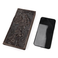 Dompet Selempang dengan Saku Koin Pemegang Kartu Dompet Panjang Lipat Ganda Naga Timbul Dompet Kulit Asli Pria