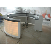 Comptoir de bar rond de taille personnalisée, design pour restaurant, cocktail, vin, pub, salon de narguilé, magasin de crème glacée