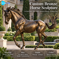 Élégante Sculpture de Cheval en Bronze, Moulage à la Cire Perdus, Statue Équine en Course, Décoration Extérieure Durable pour Hôtel, Place Publique, Villa, Jardin, Musée