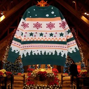 Custom Embroidery Winter Front Christmas Knit Football Cartoon Crew Neck Oversized Cotton Jacquard Pullover <b>Sweater</b> - Product Image 1
