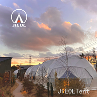 Dôme de glamping géodésique de luxe 7m/6m/8m/9m avec salle de bain, couverture en PVC imperméable quatre saisons, deux chambres