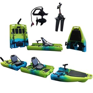 Kayak gonflable pliable pour 2 personnes, pêche, surf, pédale à pied, double propulsion, aileron modulaire détachable, hélice à pédale - Product Image 6