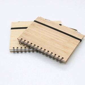 Carnet en bambou moderne avec logo imprimé en sérigraphie - Cadeau promotionnel écologique personnalisé pour étudiants et entreprises - Product Image 2