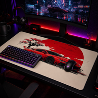 Alas Mouse Karet Pola Mobil Sport Anti Selip Alas Meja Persegi Panjang 260X210X2Mm Aksesori Komputer Gaming