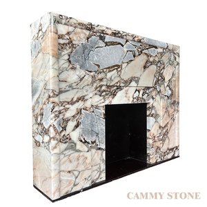 Cornice per Caminetto in Marmo <span class=keywords><strong>Naturale</strong></span> Stile Lusso Tempeste Oceaniche per Soggiorno di Villa, Hotel, Decorazione d'Interni - Product Image 3