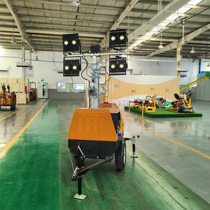 7m Trailer Mounted <b>Light</b> Tower 400W LED AC Power Manual Lift Stable Reliable - Product Image 1
