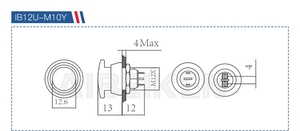 12 mét thép không gỉ 1NO nấm đầu vòng IP65 momentary khóa kim loại <span class=keywords><strong>push</strong></span> <span class=keywords><strong>button</strong></span> chuyển - Product Image 6