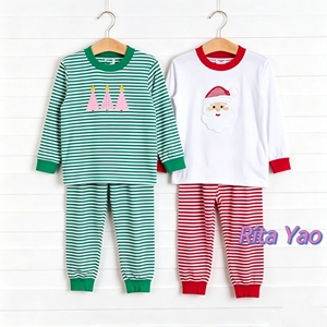 Pyjamas de Noël personnalisés en coton unisexe, pyjamas rayés de Noël, pyjamas personnalisés pour petit garçon et petite fille, pyjamas de Noël pour enfants, pyjamas du Père Noël 2026 - Product Image 2