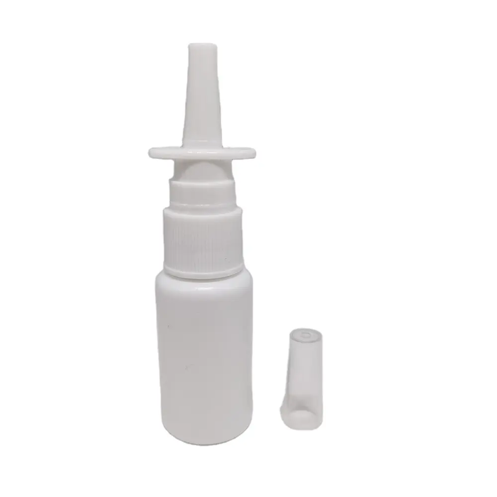 Botol Semprot Kabut Hidung Halus, Bahan Plastik HDPE Putih Dapat Dipakai Ulang 20Ml 18/410 dengan Tutup Putih