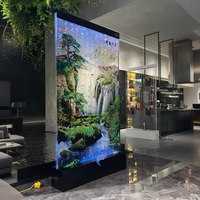 Paravent décoratif mobile en acrylique moderne et contemporain, découpé au laser, avec effet de bulles d'eau, imperméable, écran artistique, éclairage LED RGB