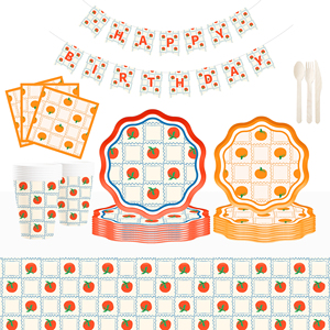 DAMAI - Juego de Vajilla de Papel para Fiesta de Cumpleaños con Temática de Tomate, Platos, Vasos y Servilletas para Reuniones Familiares - Product Image 2