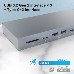 16 in 1 USB 3.0 Hubs <strong>Dual</strong> <strong>Monitor</strong> HDMI DP 4K 60Hz 10Gbps Triple Display Gigabit Ethernet Laptop <strong>Docking</strong> <strong>Station</strong> for PC Computer - Product Image 3
