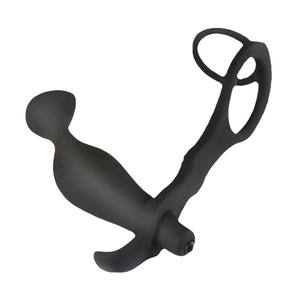 Paar Masturbation Orgasmus Homosexuell Männlich G-Punkt <span class=keywords><strong>Anal</strong></span> Plug Silikon Vibrations <span class=keywords><strong>massage</strong></span> gerät mit Rings chloss für hintere Stimulation - Product Image 4