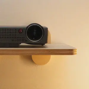Support de projecteur en bois massif naturel, étagère de rangement pour projecteur, étagère en bois pour projecteur, étagère pour projecteur de style moderne du milieu du siècle - Product Image 2