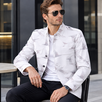 Blazer Homme Col Montant Personnalisé OEM, Veste de Costume Décontractée Coupe Slim, Manteau Professionnel Style Jeune Premium Vente en Gros