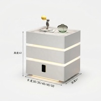 Table de chevet intelligente, design moderne et minimaliste, lumière tactile, haut-parleur Bluetooth, légère, luxueuse, multifonctionnelle, pour chambre à coucher