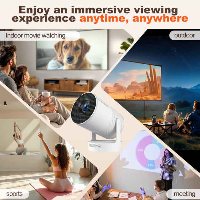 Hot Selling Native Mini Projector Theater Outdoor Beamer LED Portable Smart Technology Home HY300 Ultra 720P LCD Projector