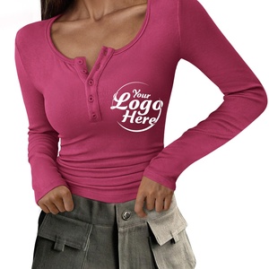 <b>Women's</b> Short Sleeve T-<b>Shirts</b> Summer Casual Regular Fit Anti-Wrinkle Quick Dry Spandex/Cotton Ribbed Knit Tops - Product Image 2