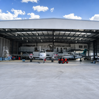 Hangar préfabriqué pour hélicoptères et avions, structure en alliage d'aluminium, entrepôt extérieur robuste, tente pour avions