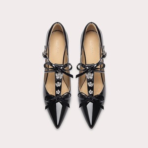 Petits talons aiguilles sexy à la mode avec nœud en strass et bout pointu pour femmes – Chaussures de luxe pour fêtes, mariages et bals de promo - Product Image 3