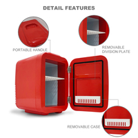 Offre Spéciale rouge coloré rétro personnalisé Potable maison voiture 4L beauté soins de la peau boisson réfrigérateur Mini réfrigérateur