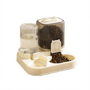 Moderno Dispenser Automatico per Animali Domestici in Plastica con Doppia Ciotola e Supporto Rialzato, Capacità 1,5L, per Cani - Product Image 1