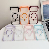 Étui de protection magnétique transparent de luxe anti-chute à quatre coins pour iPhone 18 Pro Max 15 16 17 Air 14 Plus 13
