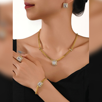 Ensemble de bijoux MEIZI, élégant, bleu, blanc, noir, zircon, décoration exquise, magnifique, plaqué or 18 carats