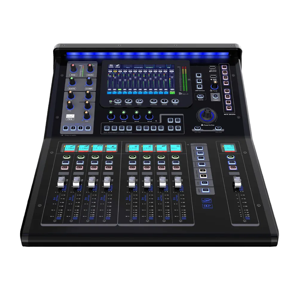 HUAIN sound system 18 channel digital professional stage pro audio mixer for live streaming