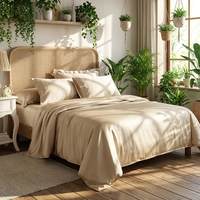 Parure de lit en soie de mûrier 100 % pure, 19/22/25 Momme, luxe, 4 pièces, draps en soie, taille King Queen, ensembles de housses de couette, vente en gros